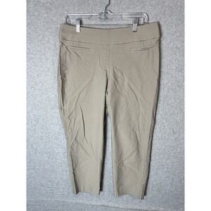 APT 9 Brynn Pants Womens 14‎ Brown Slim Stretch Cropped Career Comfort Work